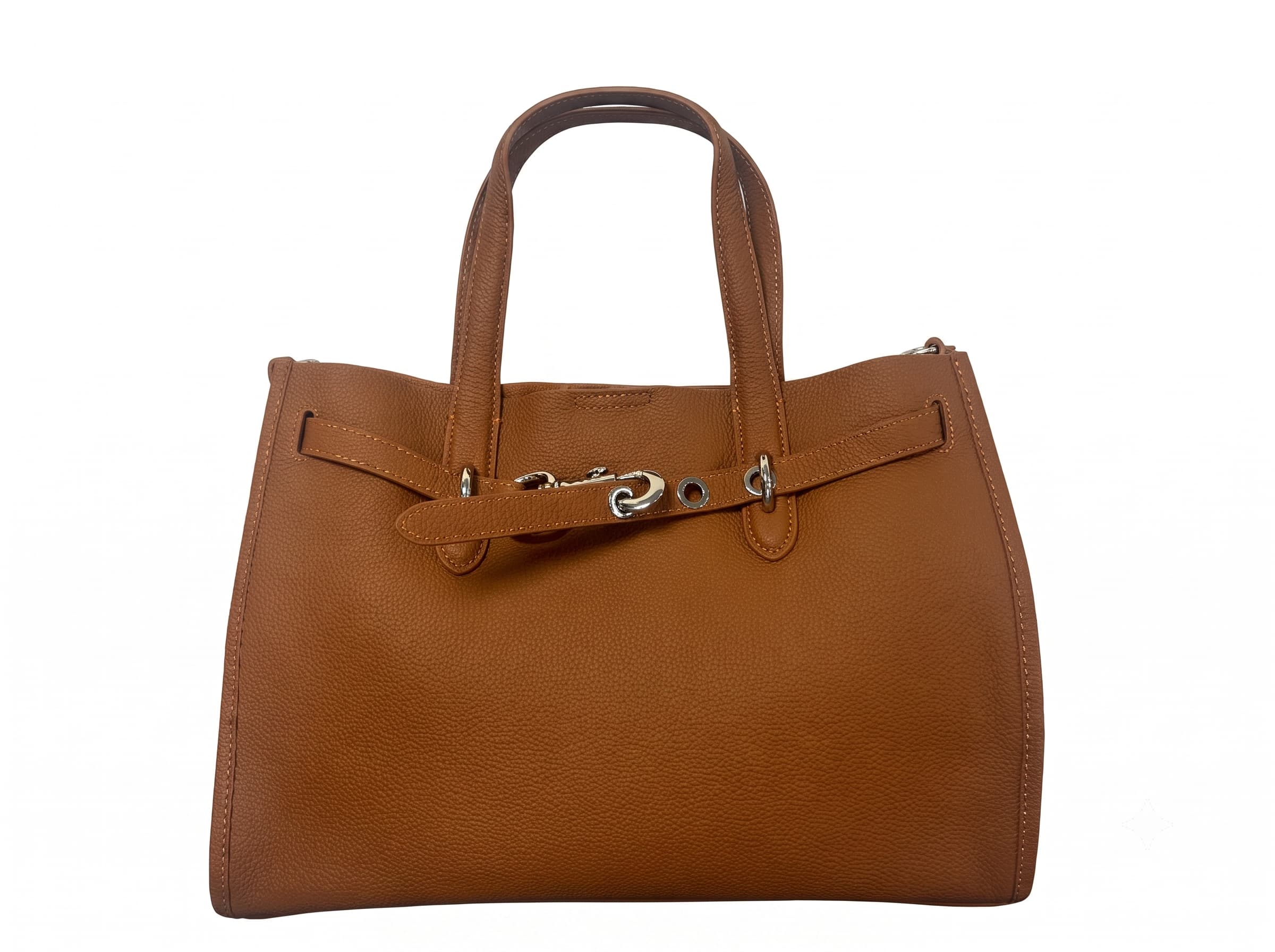 HOSSEN Pebbled Leather Horsebit Tote