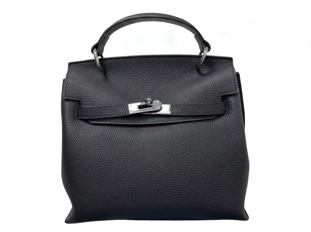 HOSSEN Pebbled Leather Kelly Flap Bag