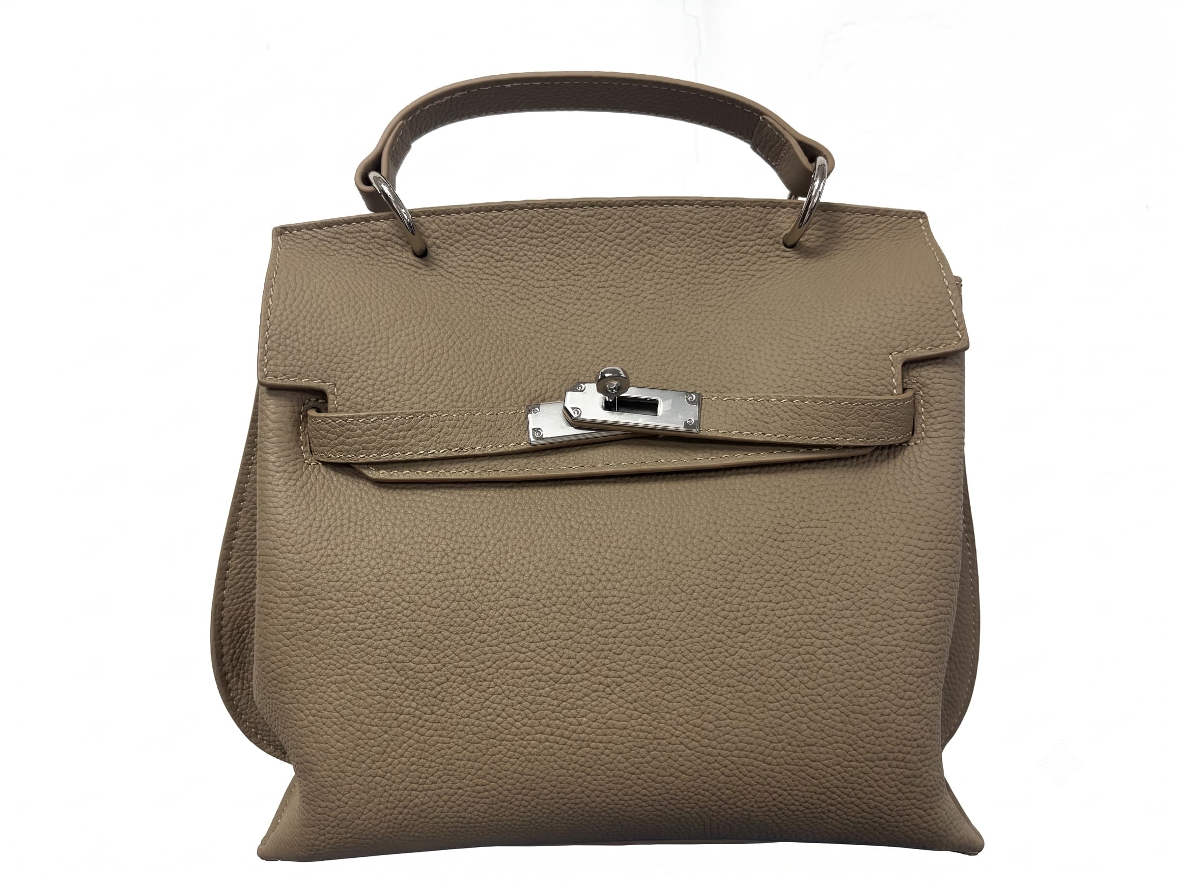 HOSSEN Pebbled Leather Kelly Flap Bag