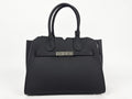 HOSSEN Pebbled Leather Triple-Clasp Satchel