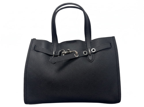HOSSEN Pebbled Leather Horsebit Tote