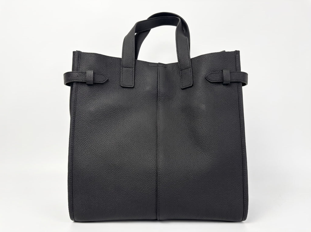 HOSSEN Pebbled Leather Belted Oversized Tote