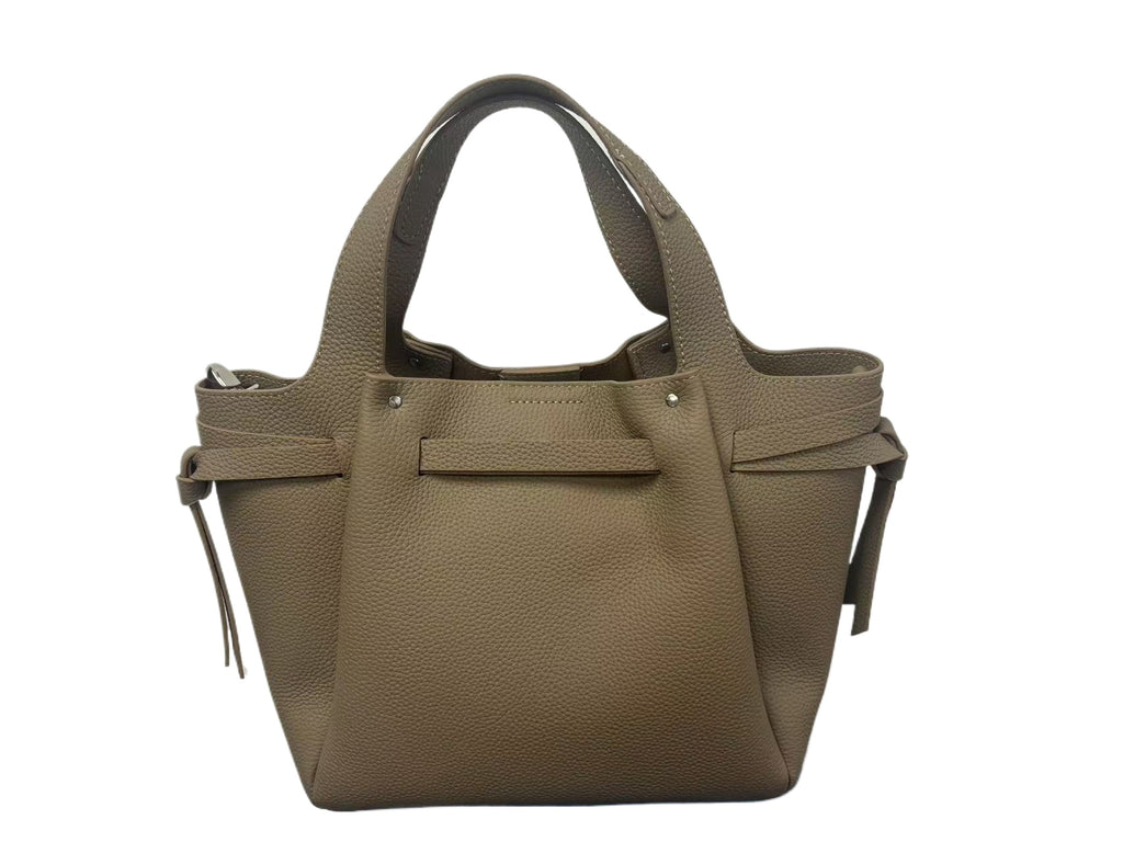 HOSSEN Genuine Leather Structured Tote Bag