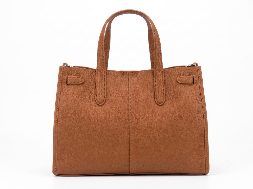 HOSSEN Pebbled Leather Horsebit Tote