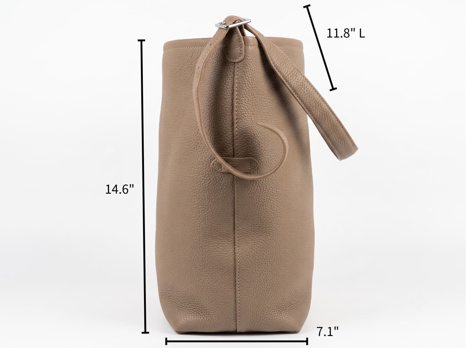 HOSSEN Pebbled Leather Slouchy Shopper Tote