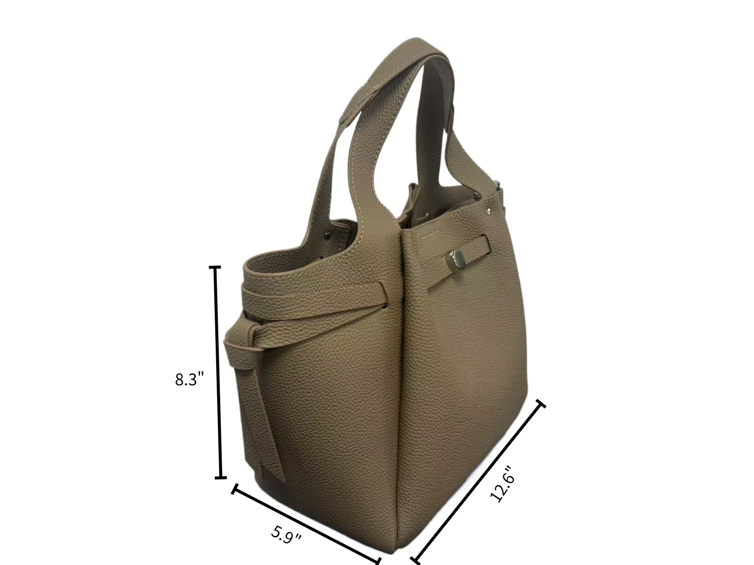 HOSSEN Genuine Leather Structured Tote Bag