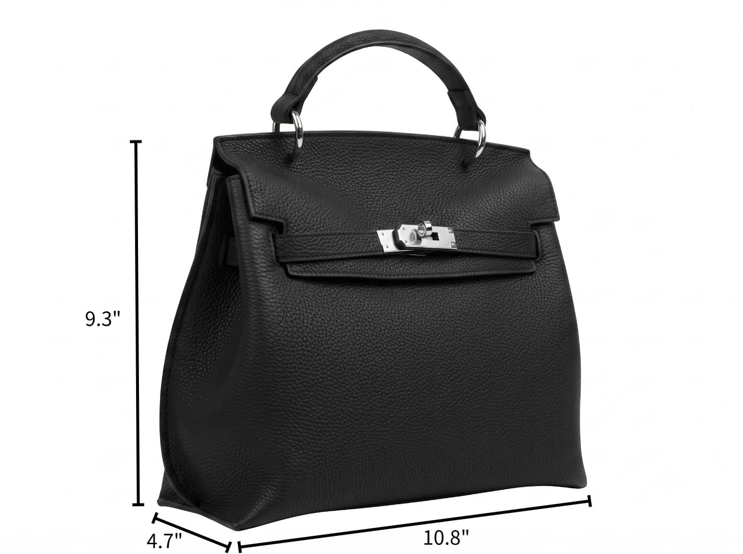 HOSSEN Pebbled Leather Kelly Flap Bag